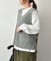 her.｜リブ編み　サイドスリットベスト [[MA-36224]][C]
