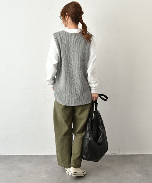 her.｜リブ編み　サイドスリットベスト [[MA-36224]][C]