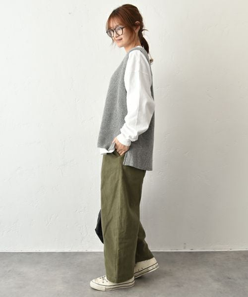 her.｜リブ編み　サイドスリットベスト [[MA-36224]][C]