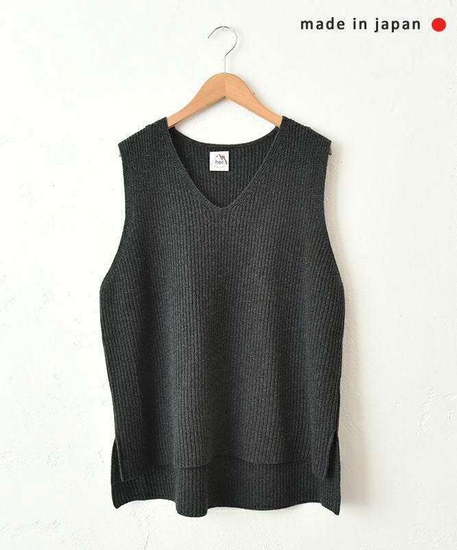  her.｜リブ編み　サイドスリットベスト [[MA-36224]][C]