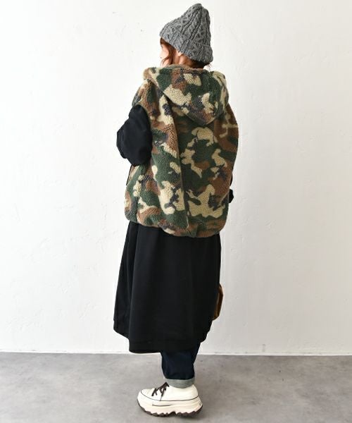 IN THE MARKET｜カモフラ柄ボアベスト [[C-2517]][C]