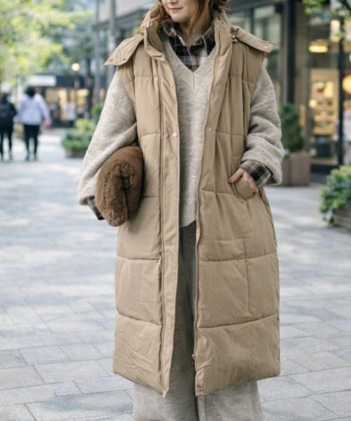 HUMS｜中綿ロングベスト [[C-5126]][C]