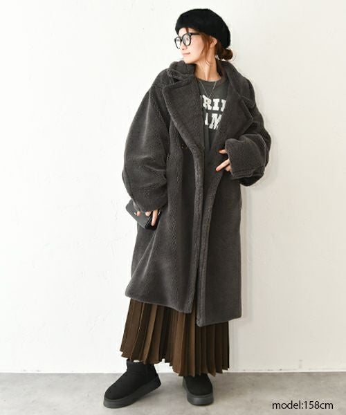 HUMS｜ボアロングコート [[32844A431]][C]