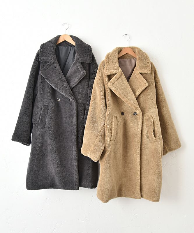  HUMS｜ボアロングコート [[32844A431]][C]