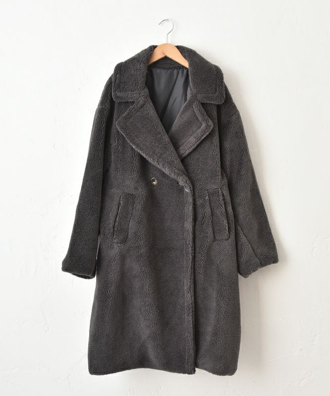  HUMS｜ボアロングコート [[32844A431]][C]