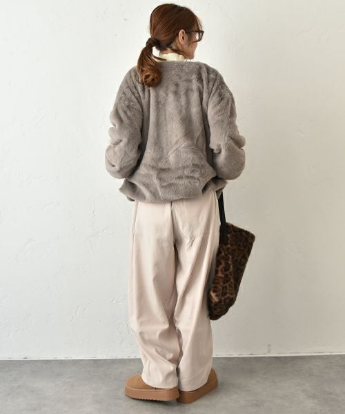 HUMS｜フェイクファーノーカラーブルゾン [[30001352]][C]