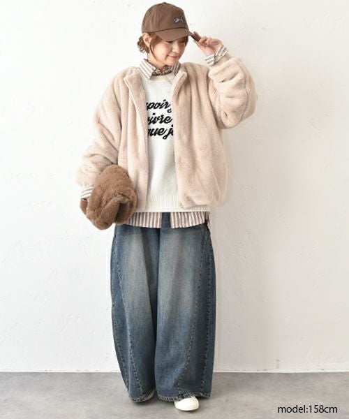 HUMS｜フェイクファーノーカラーブルゾン [[30001352]][C]