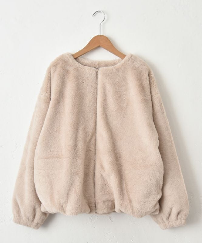 HUMS｜フェイクファーノーカラーブルゾン [[30001352]][C]