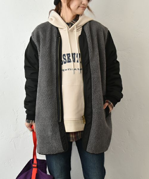 IN THE MARKET｜ボア×ナイロンミックスアウター[[C-2439]][C]