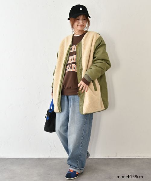 IN THE MARKET｜ボア×ナイロンミックスアウター[[C-2439]][C]