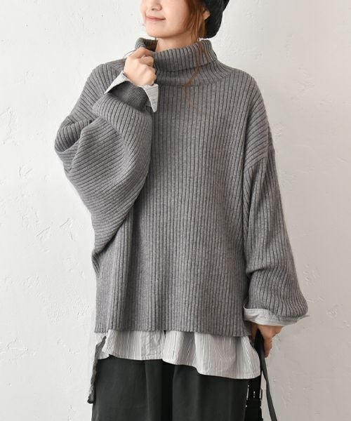 hagumu｜ボリュームスリーブリブニット [[MT-0485]][C]