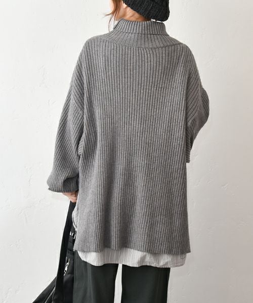 hagumu｜ボリュームスリーブリブニット [[MT-0485]][C]