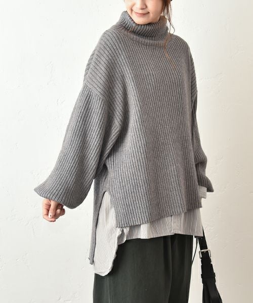 hagumu｜ボリュームスリーブリブニット [[MT-0485]][C]