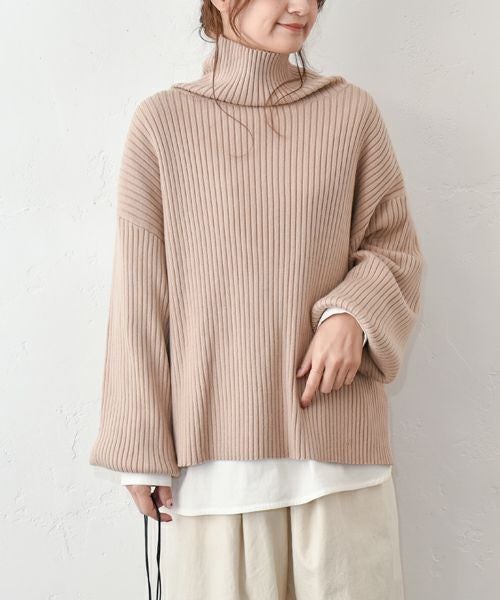 hagumu｜ボリュームスリーブリブニット [[MT-0485]][C]