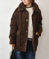 IN THE MARKET｜コーデュロイ 衿ファー薄中綿入りミドルカバーオール [[HUG-7183F613]][C]