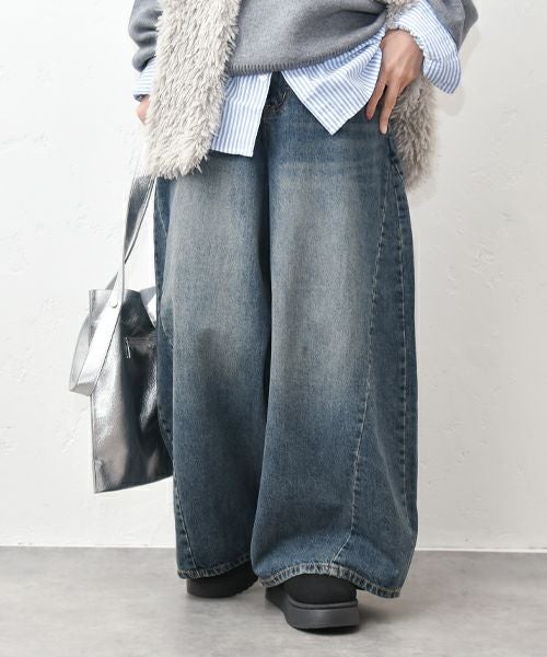 HUMS｜デニムワイドバギーパンツ [[C-5132]][C]