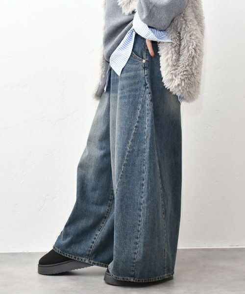 HUMS｜デニムワイドバギーパンツ [[C-5132]][C]