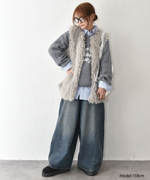 HUMS｜デニムワイドバギーパンツ [[C-5132]][C]