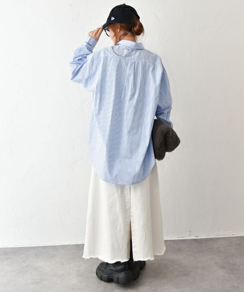 HUMS｜ストライプオーバーシャツ [[32551A132]][C]
