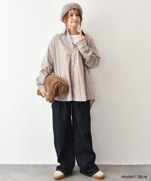 HUMS｜ストライプオーバーシャツ [[32551A132]][C]