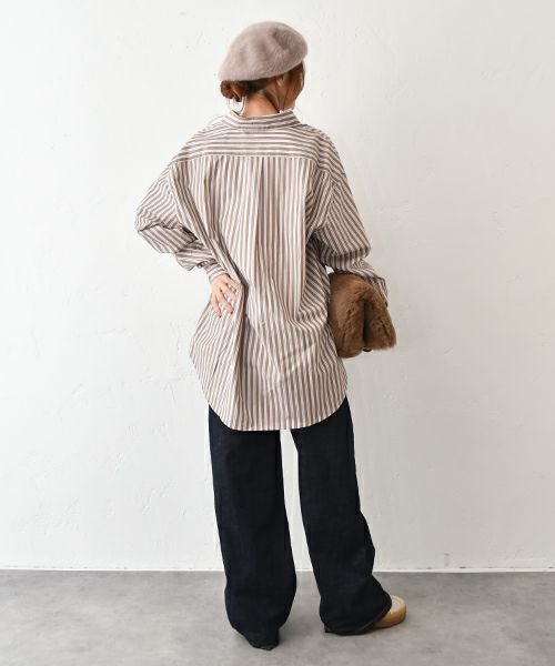 HUMS｜ストライプオーバーシャツ [[32551A132]][C]
