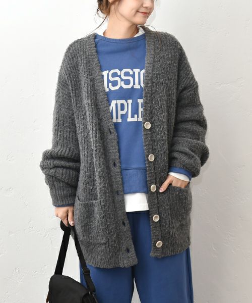 Our.｜Vネック オーバーニットカーデ [[MT-0484]][C]