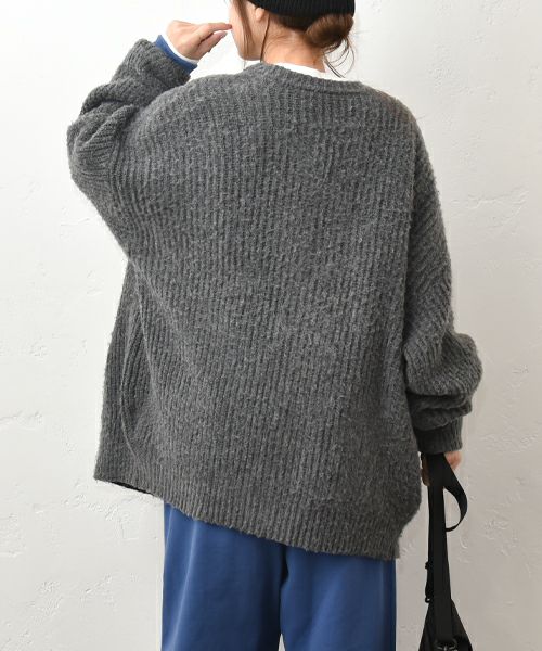 Our.｜Vネック オーバーニットカーデ [[MT-0484]][C]