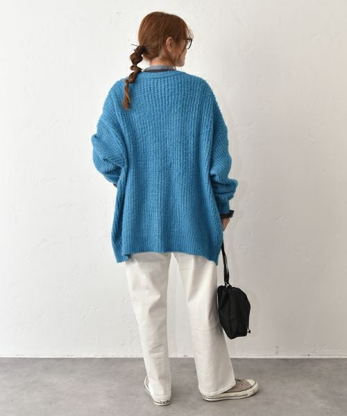 Our.｜Vネック オーバーニットカーデ [[MT-0484]][C]