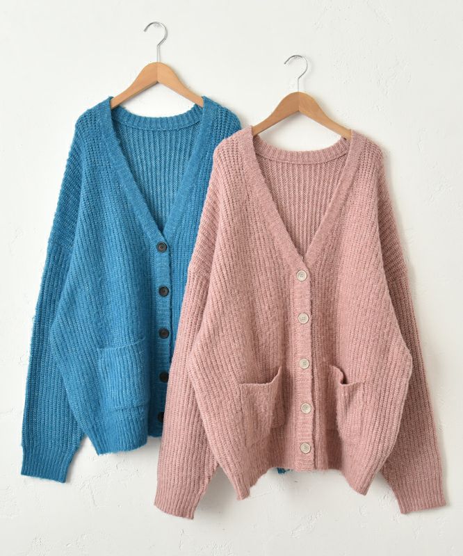  Our.｜Vネック オーバーニットカーデ [[MT-0484]][C]