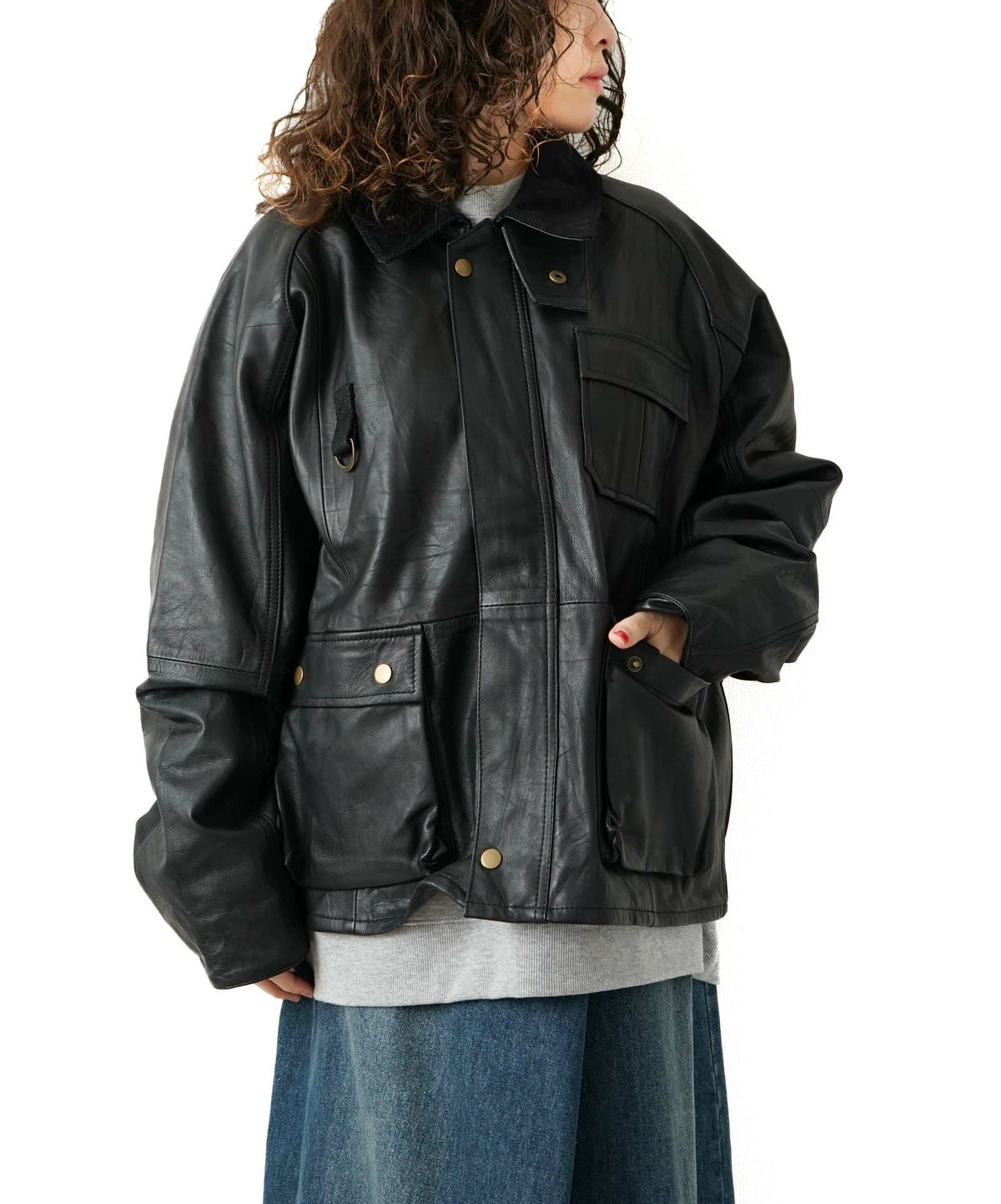 yoused｜LEATHER FISHING JKT [[LEATHER FISHING JKT]][D]