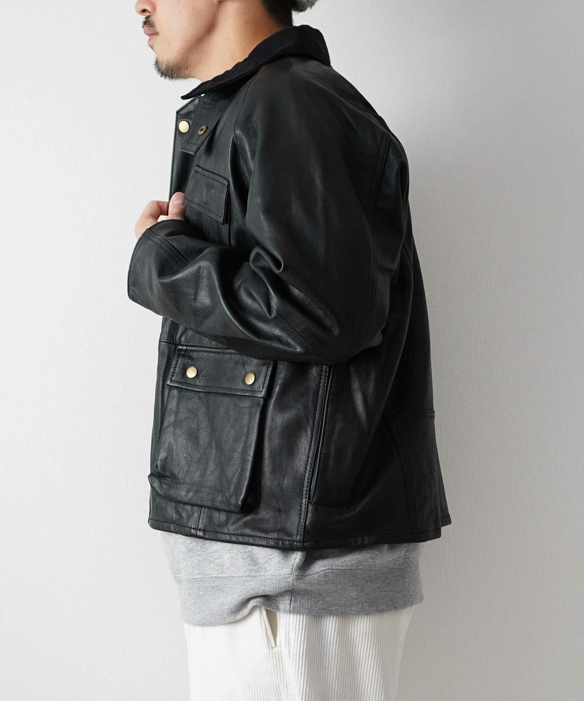 yoused｜LEATHER FISHING JKT [[LEATHER FISHING JKT]][D]