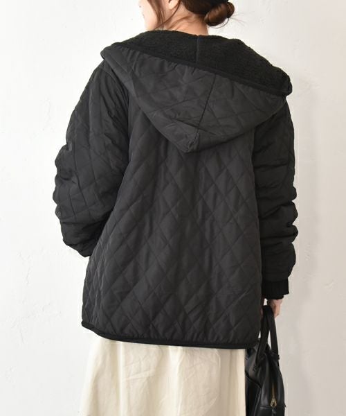 hagumu｜裏ボアフード付きキルティングジャケット [[50099352]][C]