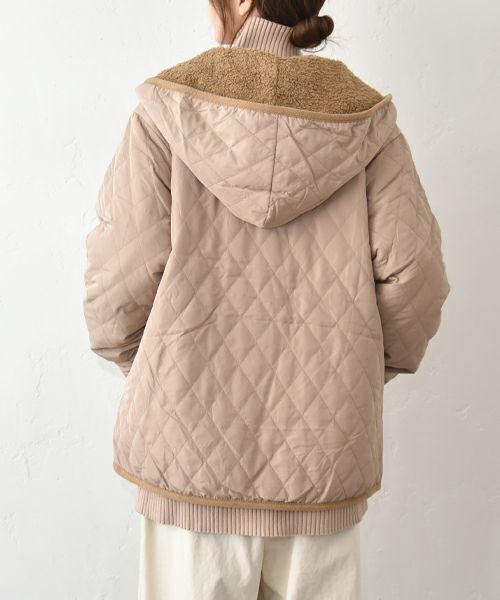 hagumu｜裏ボアフード付きキルティングジャケット [[50099352]][C]