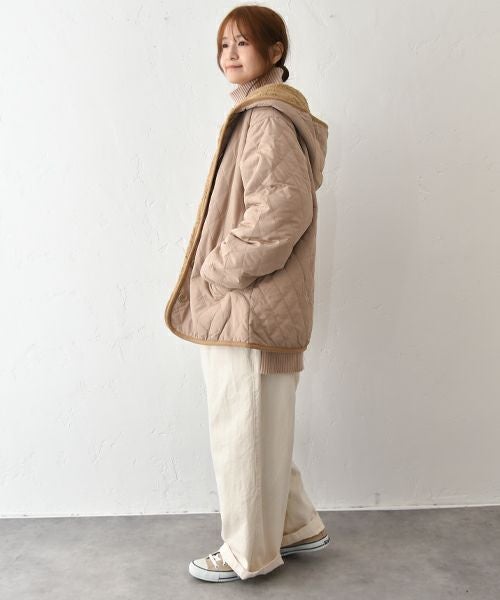 hagumu｜裏ボアフード付きキルティングジャケット [[50099352]][C]