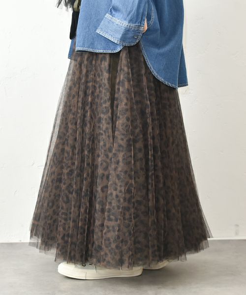 CHOKLATE PARIS｜レオパードチュールスカート [[CK08077-5]][C]