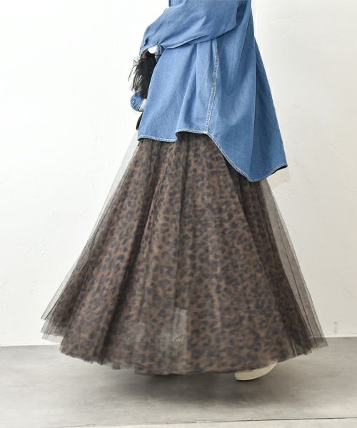 CHOKLATE PARIS｜レオパードチュールスカート [[CK08077-5]][C]