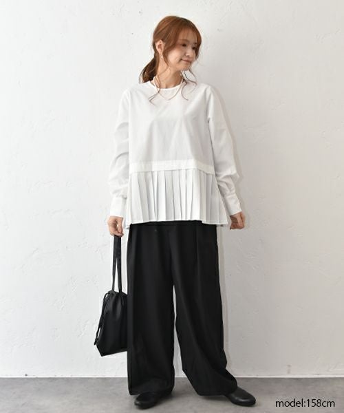 un cinq｜Typewriter Hem Pleats Pullover [[U26-19]][C]