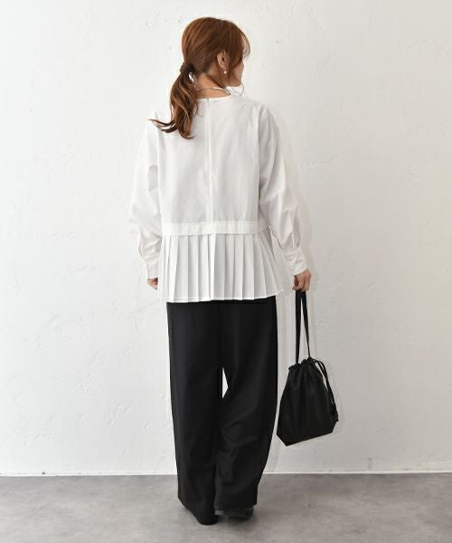 un cinq｜Typewriter Hem Pleats Pullover [[U26-19]][C]