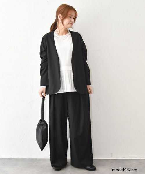 un cinq｜Typewriter Hem Pleats Pullover [[U26-19]][C]