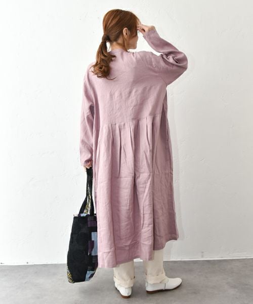 08Mab｜リネン切替前開きワンピース [[CF-1025HF1287]][C]