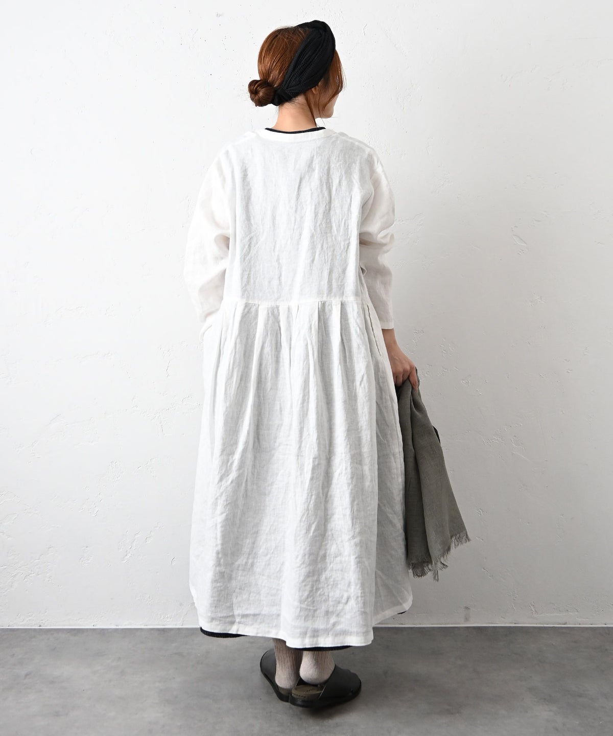 08Mab｜リネン切替前開きワンピース [[CF-1025HF1287]][C]