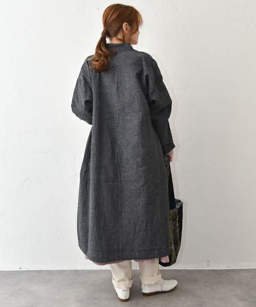 08Mab｜綿麻ダブルガーゼロングコート [[CF-1025HF13MS11]][C]