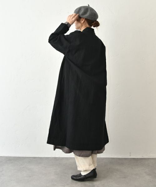08Mab｜綿麻ダブルガーゼロングコート [[CF-1025HF13MS11]][C]