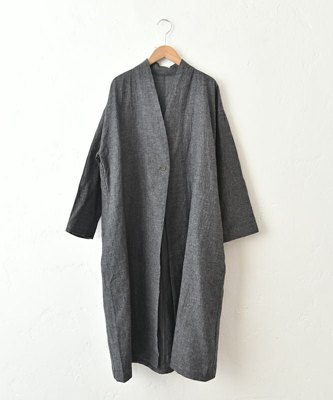 08Mab｜綿麻ダブルガーゼロングコート [[CF-1025HF13MS11]][C]