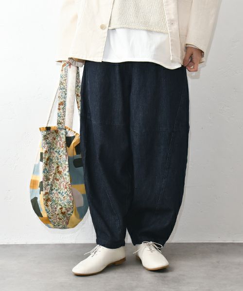 08Mab｜リネンコットンデニム切替ボールパンツ [[CF-1224HF1100]][C