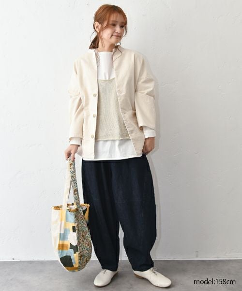 08Mab｜リネンコットンデニム切替ボールパンツ [[CF-1224HF1100]][C