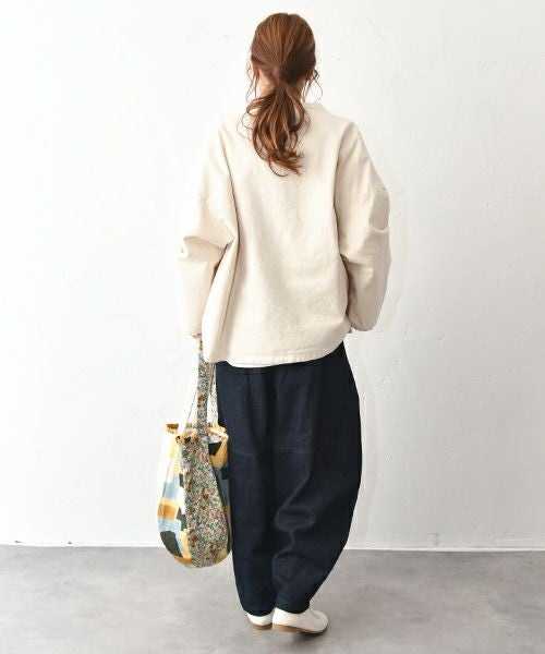 08Mab｜リネンコットンデニム切替ボールパンツ [[CF-1224HF1100]][C]