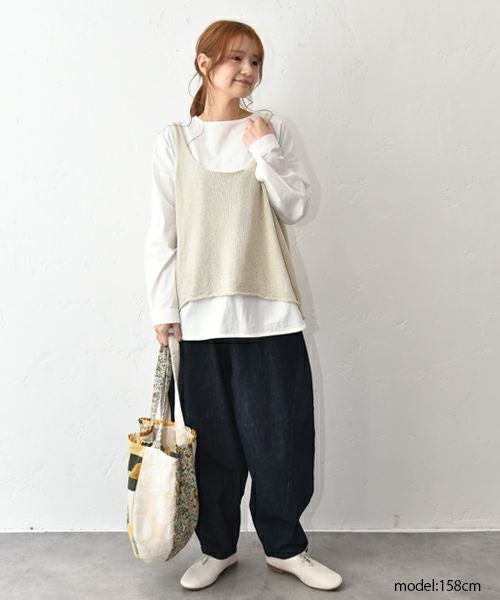 08Mab｜リネンコットンデニム切替ボールパンツ [[CF-1224HF1100]][C