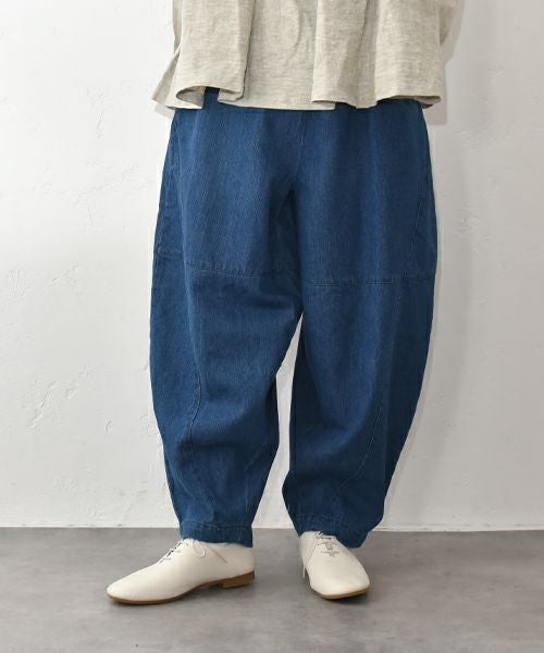 08Mab｜リネンコットンデニム切替ボールパンツ [[CF-1224HF1100]][C