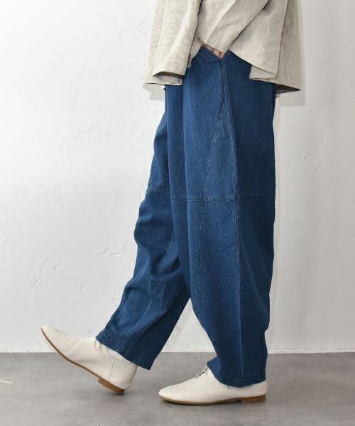 08Mab｜リネンコットンデニム切替ボールパンツ [[CF-1224HF1100]][C]